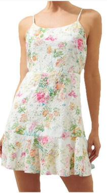 Sugarlips Eyelet White Floral Mini Dress Size XS 0-4